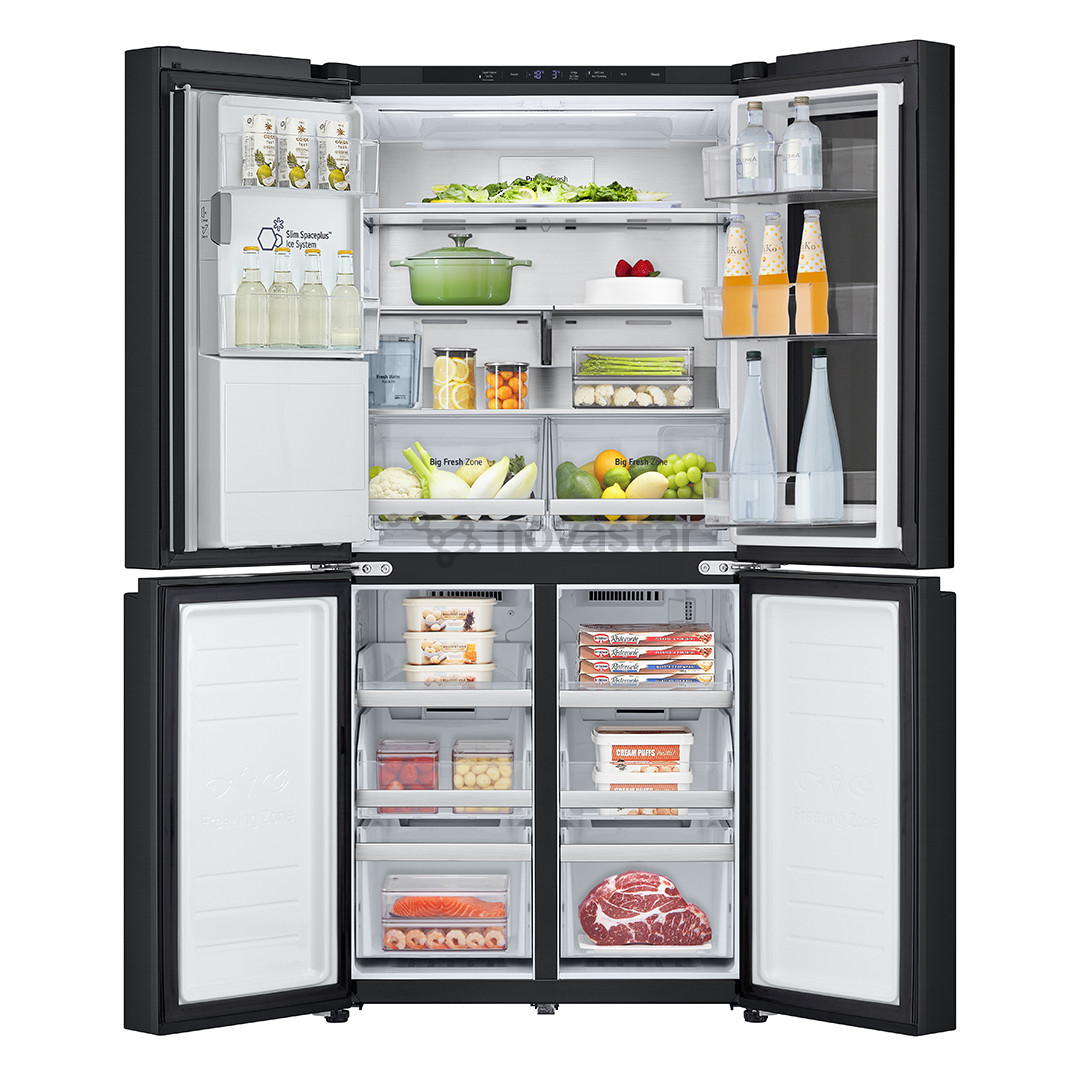 LG, NoFrost, Instaview, 508 L, aukštis 179 cm, juodas - SBS Šaldytuvas