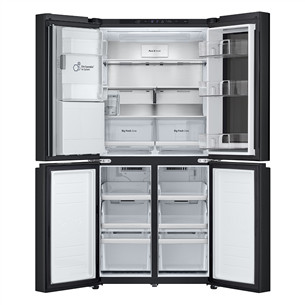 LG, NoFrost, Instaview, 508 L, aukštis 179 cm, juodas - SBS Šaldytuvas