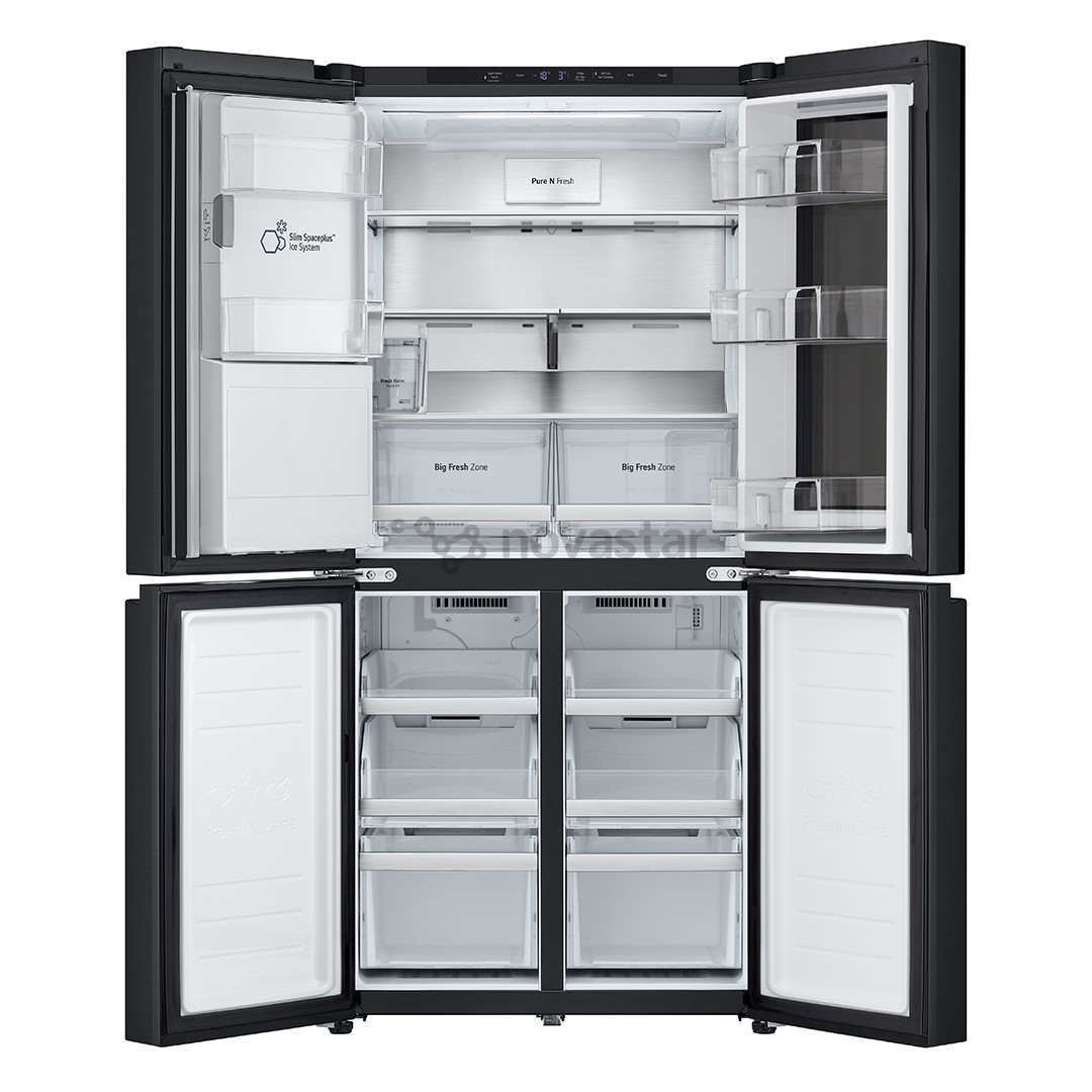 LG, NoFrost, Instaview, 508 L, aukštis 179 cm, juodas - SBS Šaldytuvas