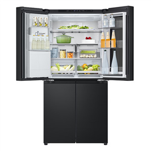 LG, NoFrost, Instaview, 508 L, aukštis 179 cm, juodas - SBS Šaldytuvas