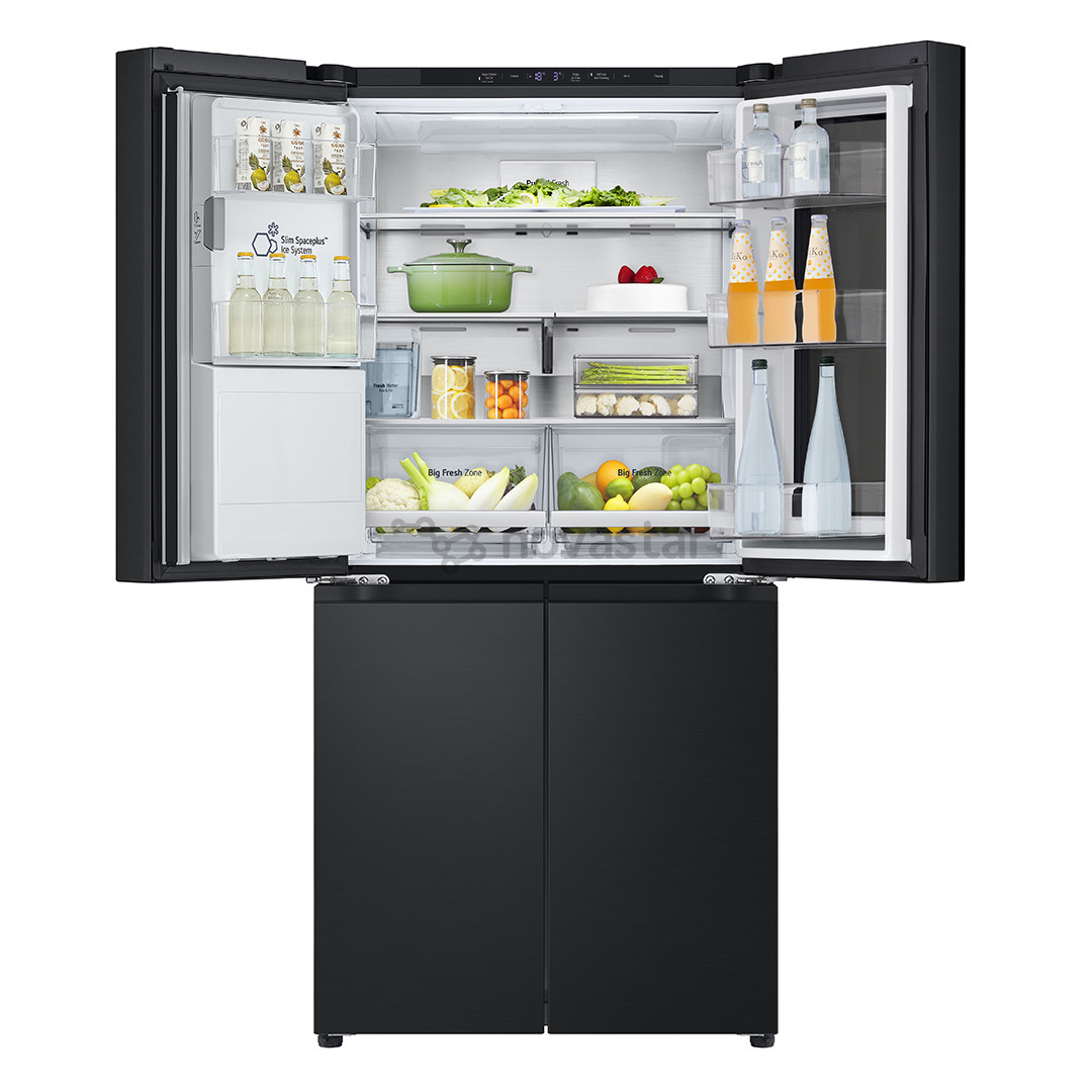 LG, NoFrost, Instaview, 508 L, aukštis 179 cm, juodas - SBS Šaldytuvas