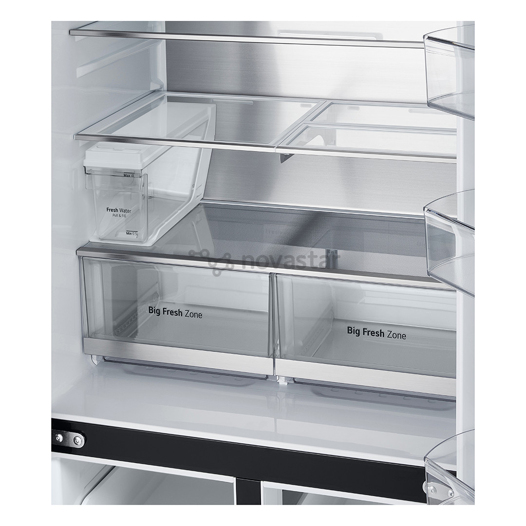 LG, NoFrost, Instaview, 508 L, aukštis 179 cm, juodas - SBS Šaldytuvas