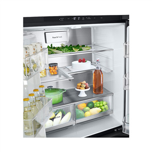 LG, NoFrost, Instaview, 508 L, aukštis 179 cm, juodas - SBS Šaldytuvas