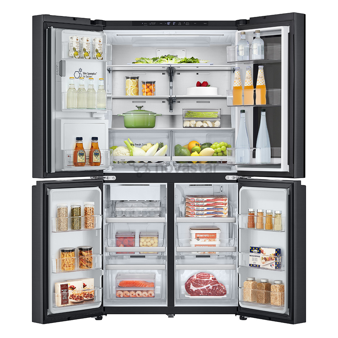 LG, NoFrost, 638 L, aukštis 180 cm, juodas - SBS Šaldytuvas