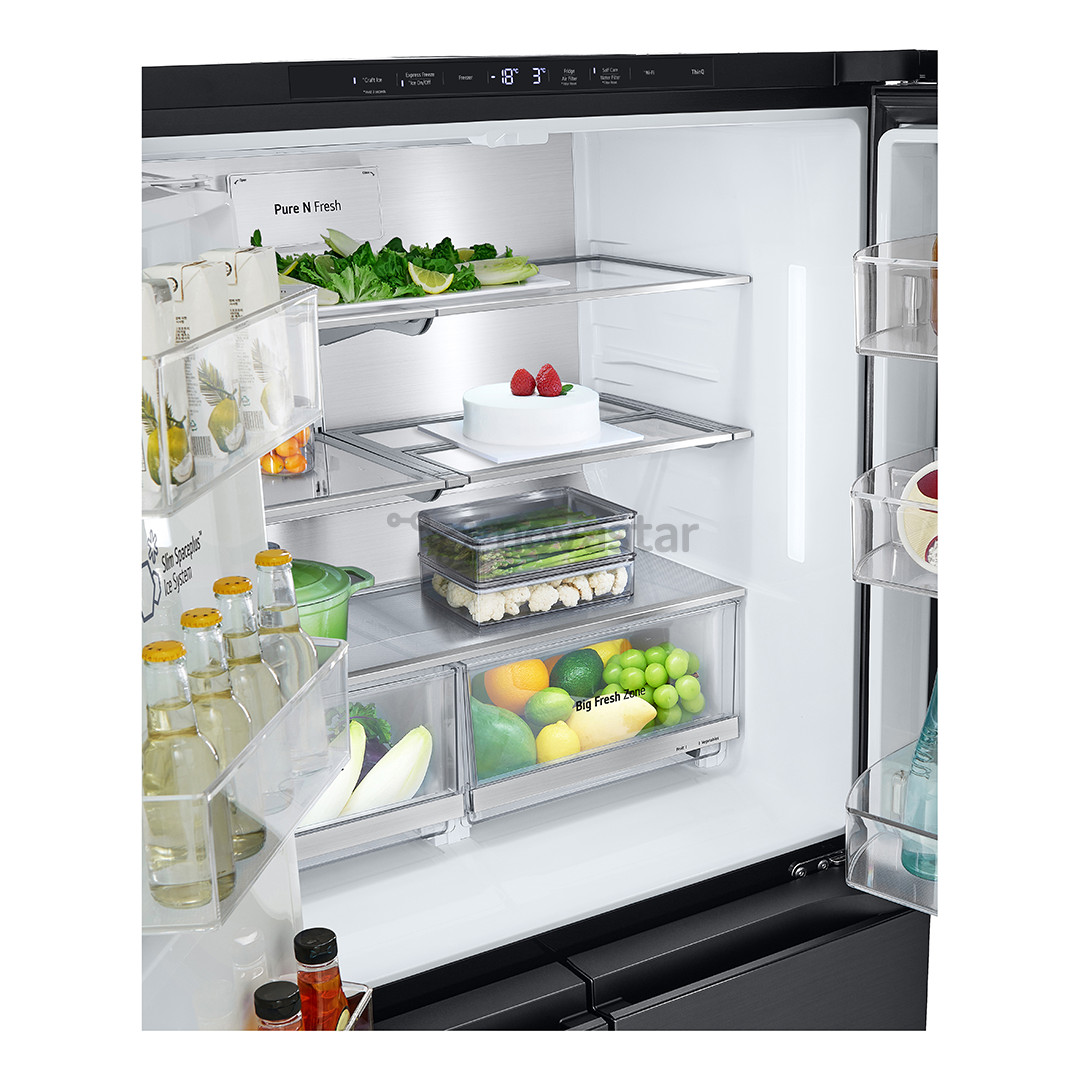 LG, NoFrost, 638 L, aukštis 180 cm, juodas - SBS Šaldytuvas