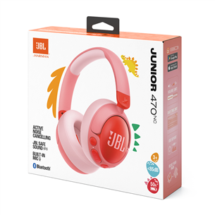 Vaikiškos ausinės JBL Junior 470NC, rožinės