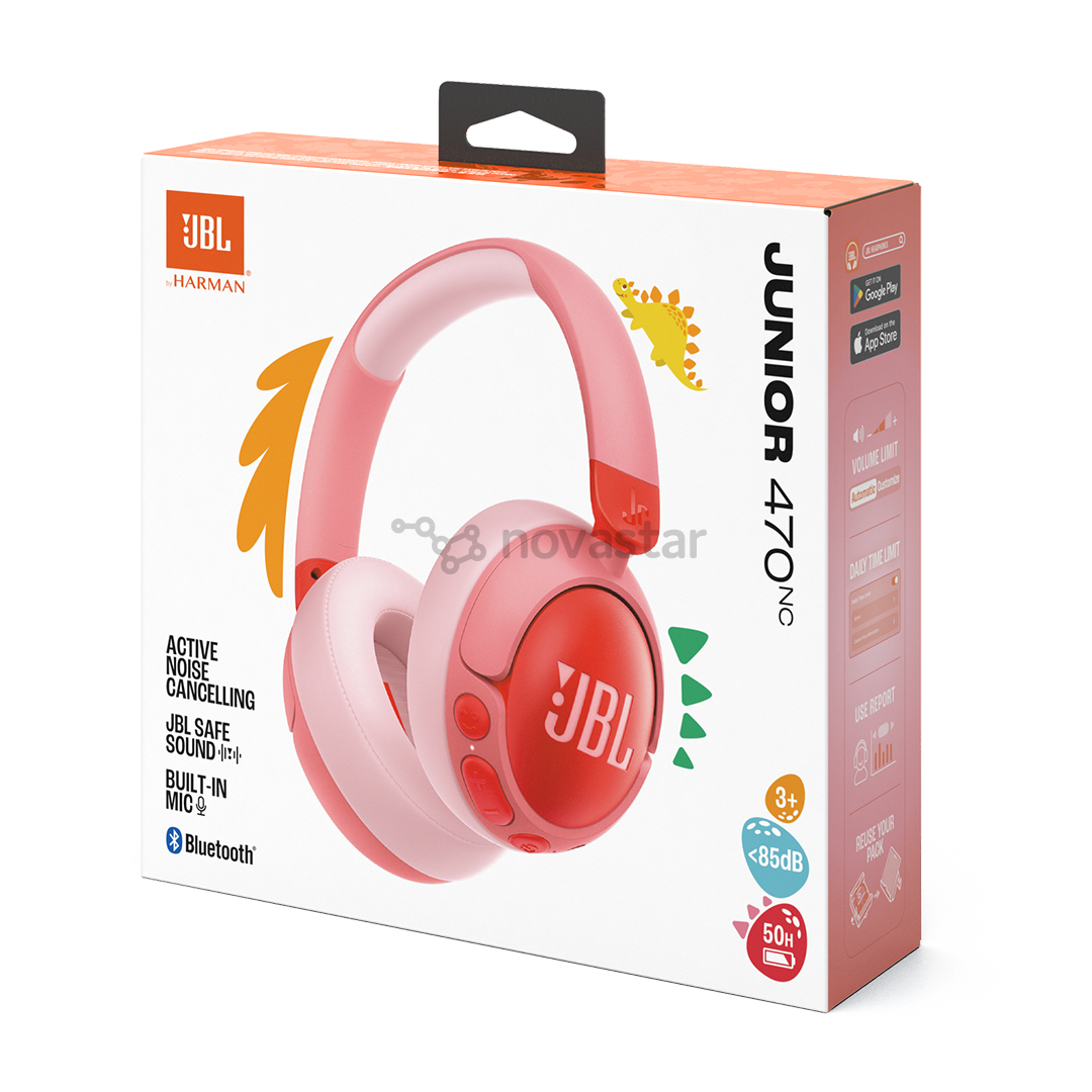 Vaikiškos ausinės JBL Junior 470NC, rožinės