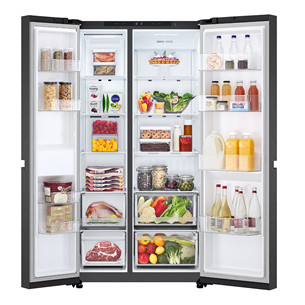 LG, NoFrost, 664 L, aukštis 179 cm, juodas - Šaldytuvas