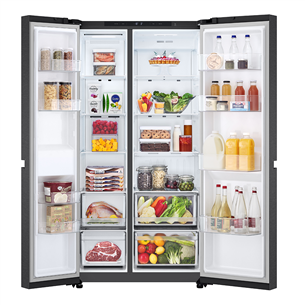 LG, NoFrost, 664 L, aukštis 179 cm, juodas - Šaldytuvas