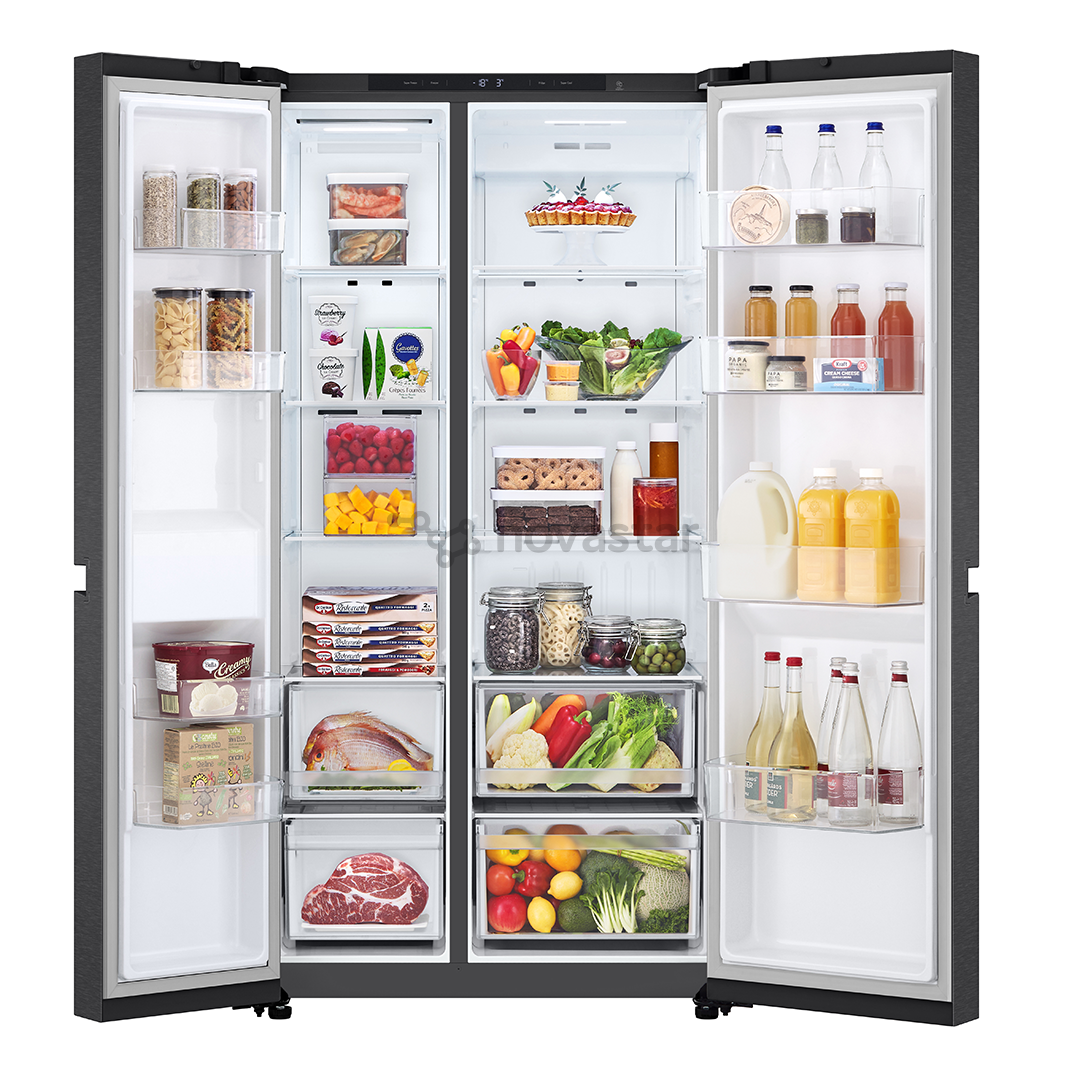 LG, NoFrost, 664 L, aukštis 179 cm, juodas - Šaldytuvas