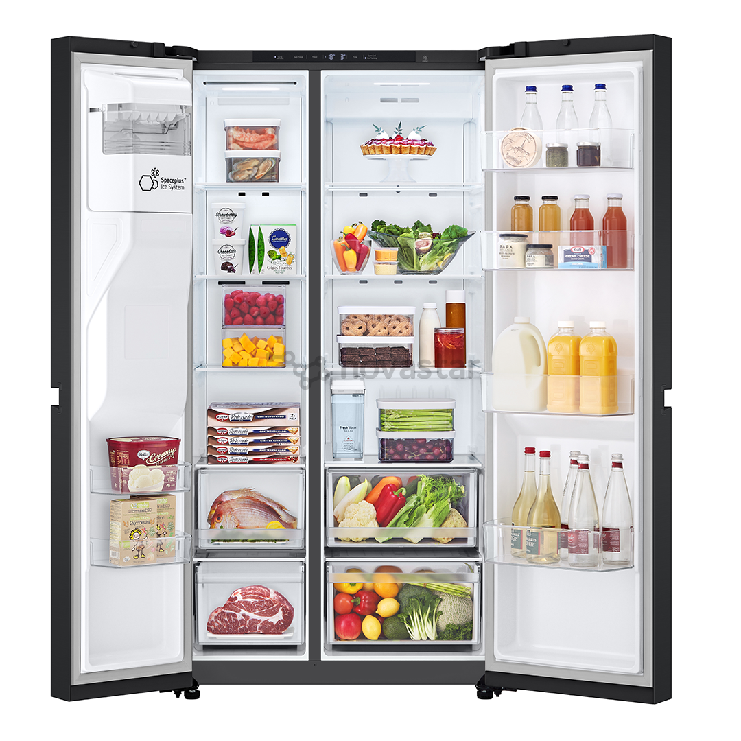 LG, Water & Ice Dispenser, 641 l, aukštis 179 cm, juodas - SBS šaldytuvas