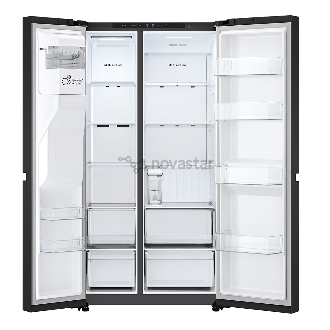 LG, Water & Ice Dispenser, 641 l, aukštis 179 cm, juodas - SBS šaldytuvas