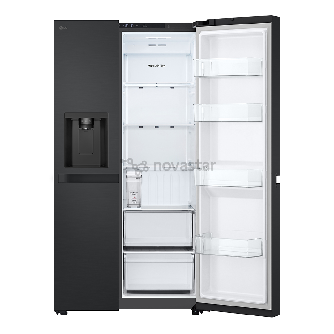LG, Water & Ice Dispenser, 641 l, aukštis 179 cm, juodas - SBS šaldytuvas