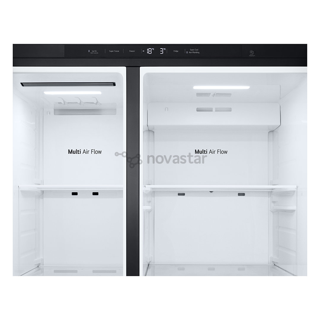 LG, Water & Ice Dispenser, 641 l, aukštis 179 cm, juodas - SBS šaldytuvas
