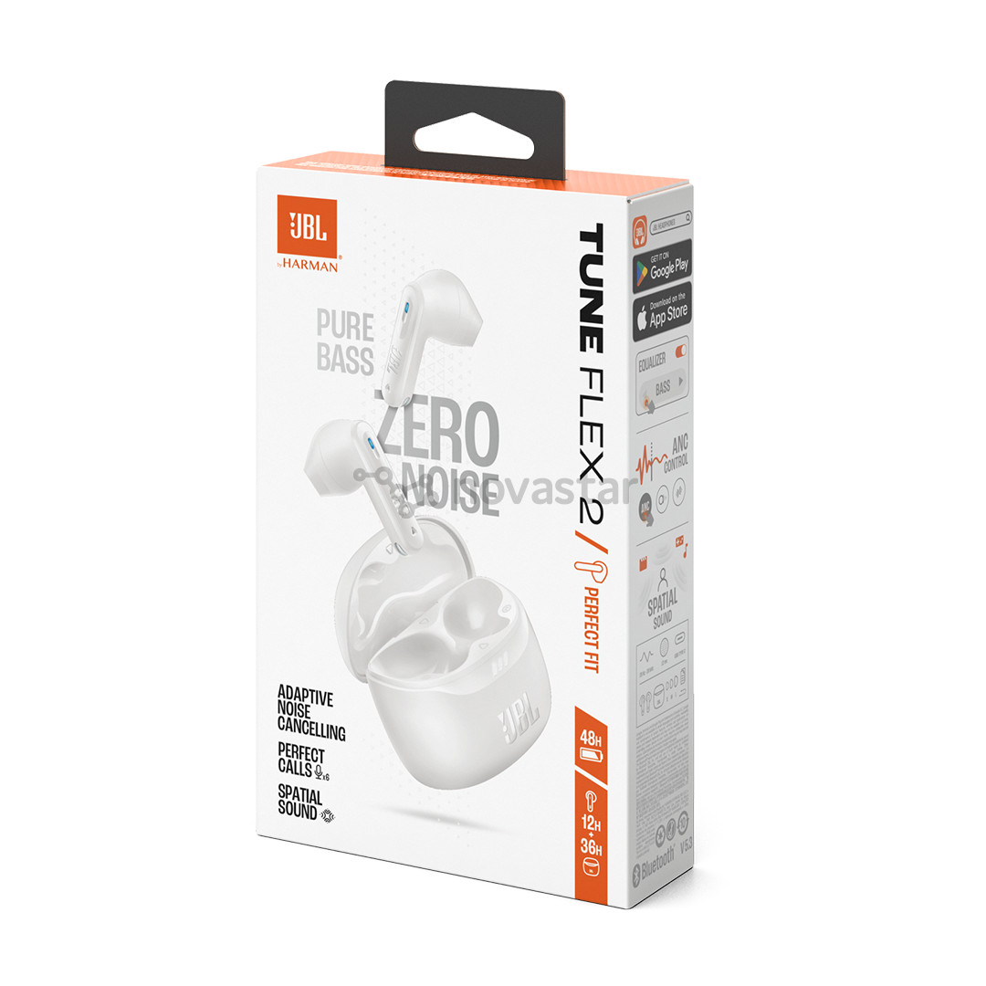 Belaidės ausinės JBL Tune Flex 2, baltos