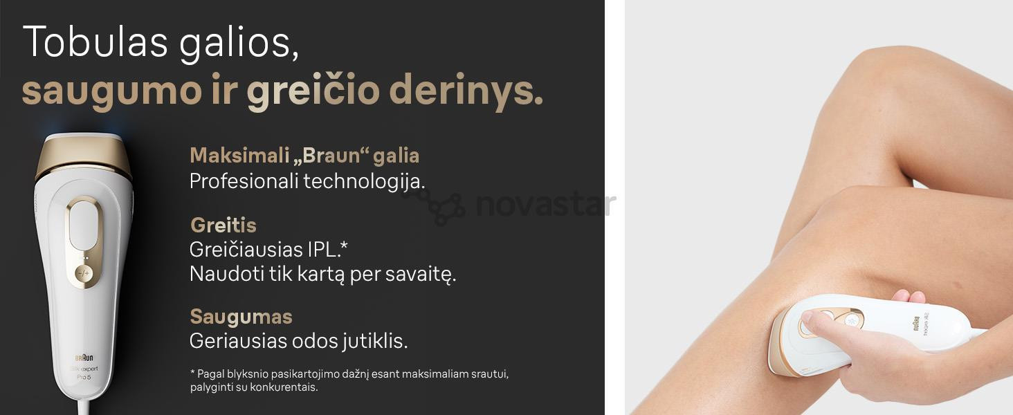 Braun Silk-expert Pro 5, белый/золотистый - Фотоэпилятор IPL