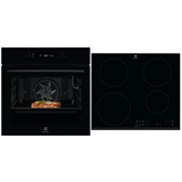 Electrolux, 71 L, black - Built-in oven + induction hob