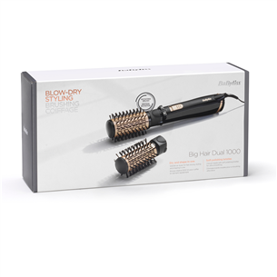 Plaukų formavimo šukos BaByliss Big Hair Dual 1000, 1000 W, juodos/auksinės