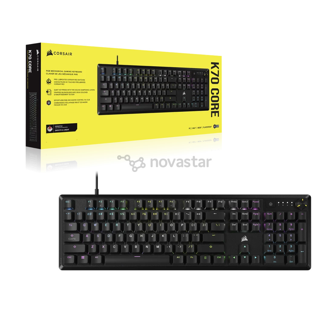 Klaviatūra  Corsair K70 Core RGB, ENG, juoda