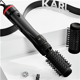 Plaukų formavimo šukos Rowenta x Karl Lagerfeld Brush Activ', 1000 W, juodos/raudonos