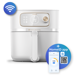 Karšto oro gruzdintuvė + garinimo priedas  Philips, Airfryer Combi XXL Connected, 8,3 l, 2200 W, baltas