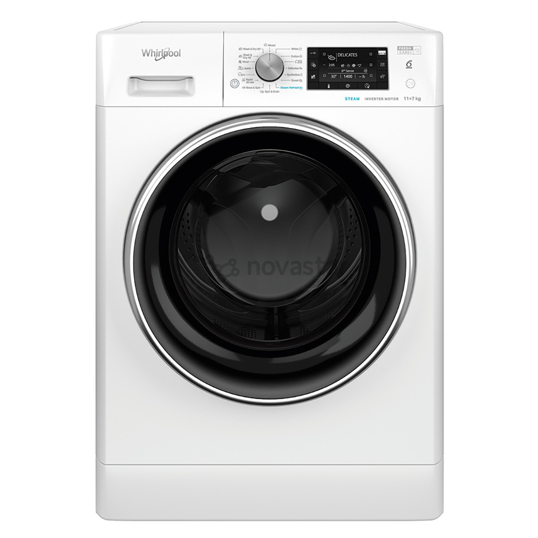 Whirlpool, 11 kg / 7 kg, gylis 60,5 cm, 1600 aps./min. - Skalbimo mašina - džiovyklė