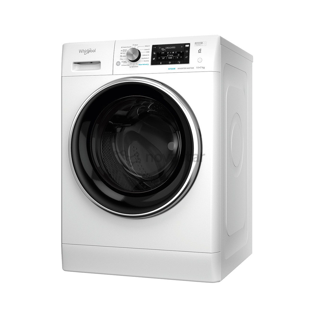 Whirlpool, 11 kg / 7 kg, gylis 60,5 cm, 1600 aps./min. - Skalbimo mašina - džiovyklė