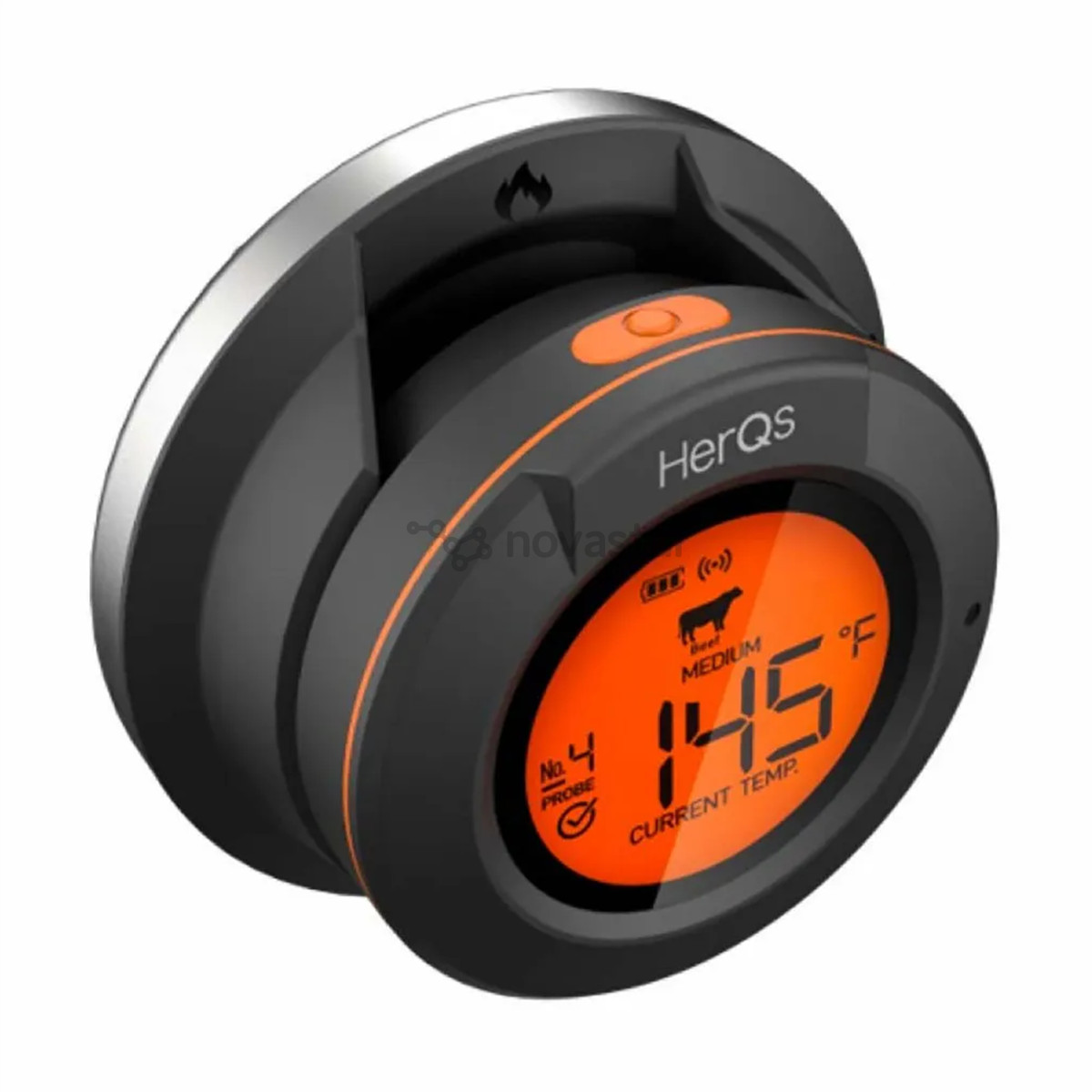 HerQs Dome thermometer, black - Smart cooking thermometer