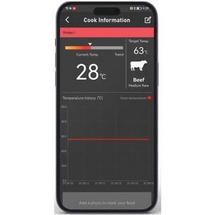 HerQs Dome thermometer, black - Smart cooking thermometer