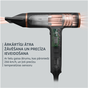 Plaukų džiovintuvas Rowenta NANO, 1700 W, juodas