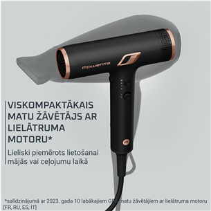 Plaukų džiovintuvas Rowenta NANO, 1700 W, juodas