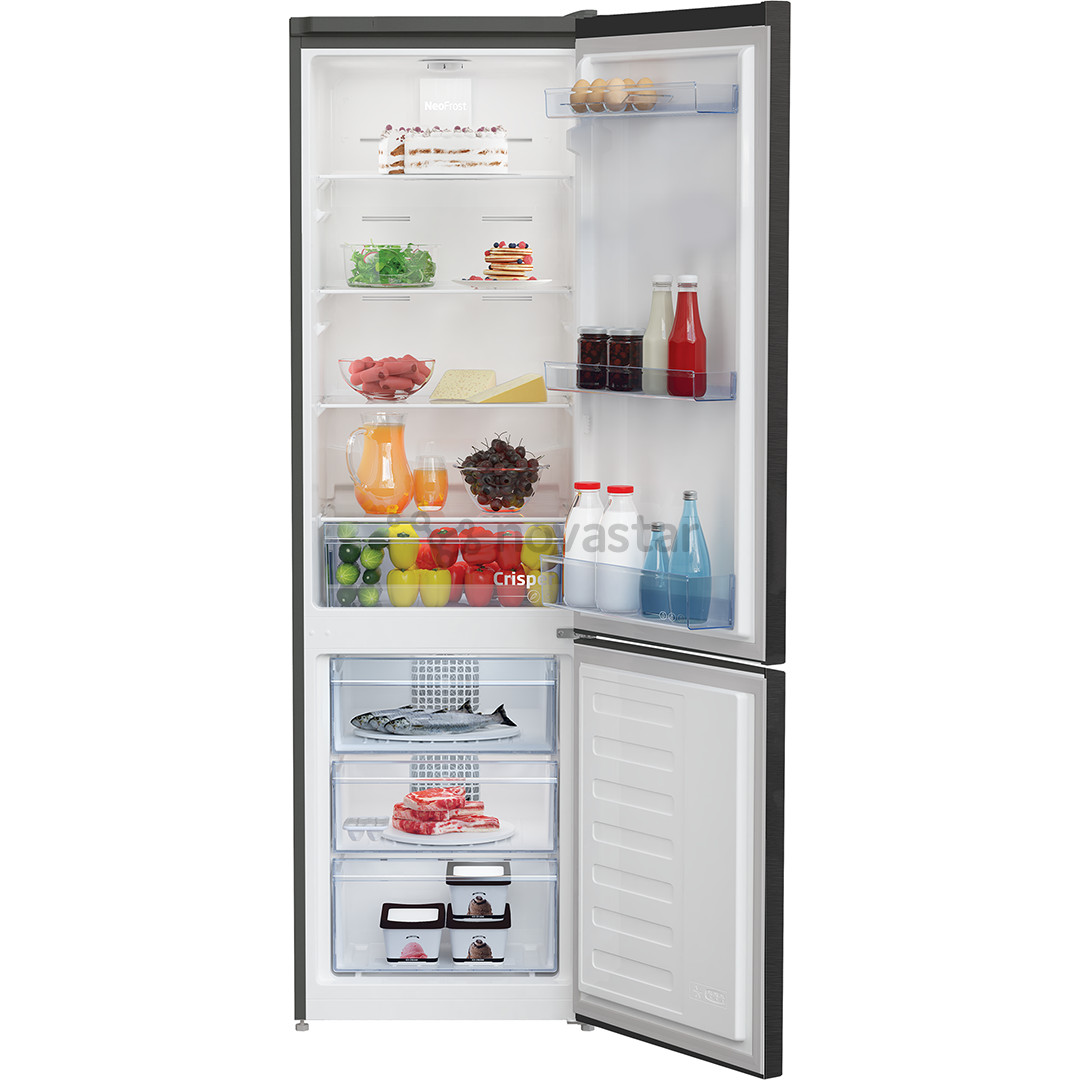Šaldytuvas Beko, NoFrost, 266 L, aukštis 182 cm, tamsiai pilkas