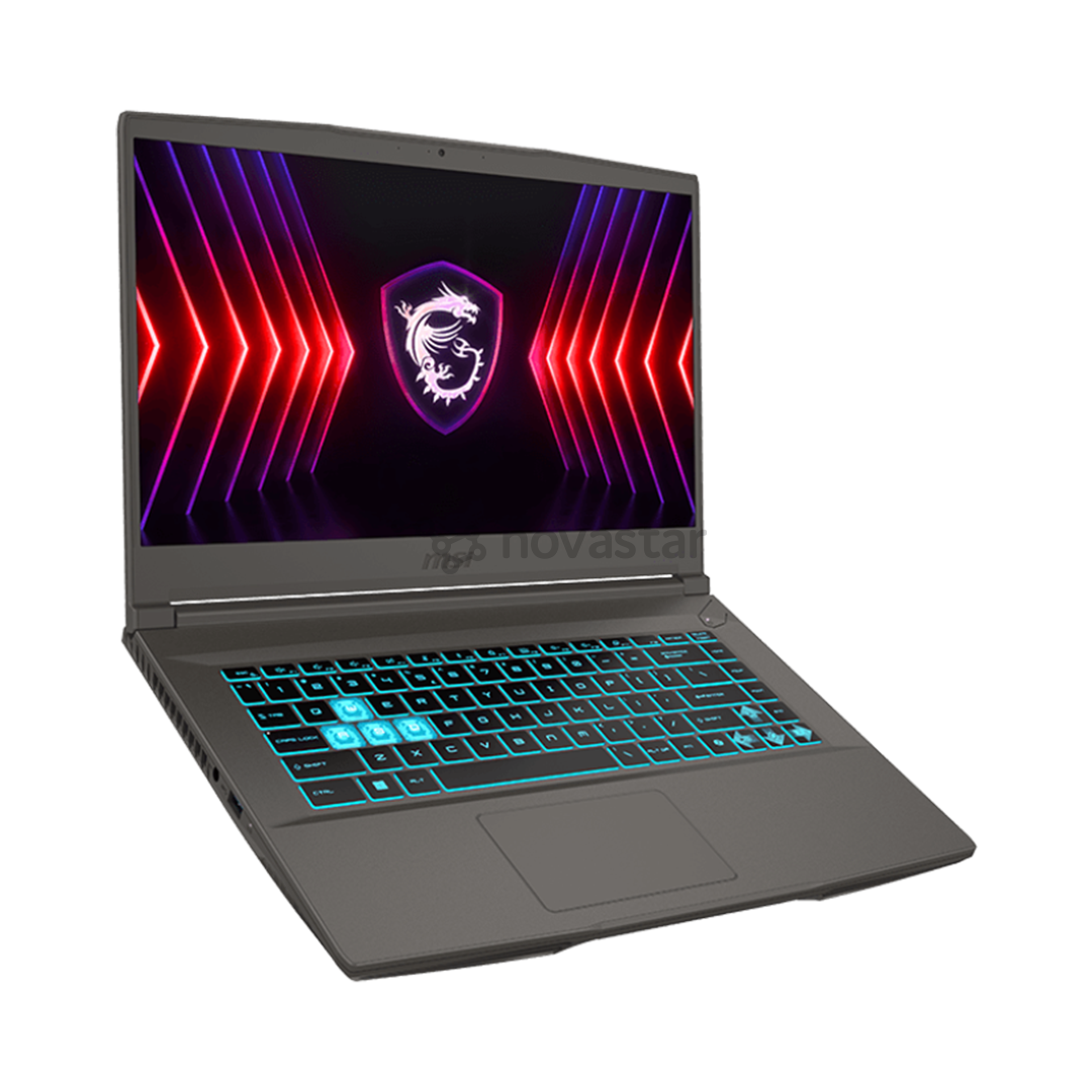 Nešiojamas kompiuteris  MSI Thin 15, 15,6'', FHD, 144 Hz, i7, 16 GB, 512 GB, RTX 4050, tamsiai pilkas