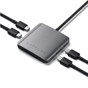 USB šakotuvas Satechi 4-Port USB-C Hub, Power Delivery, pilkas