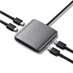 USB šakotuvas Satechi 4-Port USB-C Hub, Power Delivery, pilkas