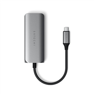USB šakotuvas  Satechi 4-in-1 USB-C Hub, LAN, pilkas