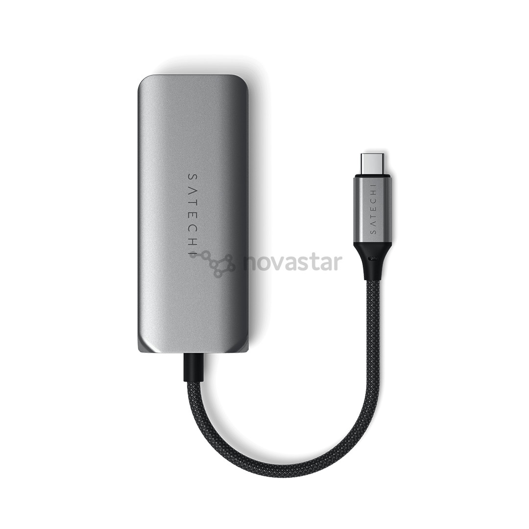 USB šakotuvas  Satechi 4-in-1 USB-C Hub, LAN, pilkas