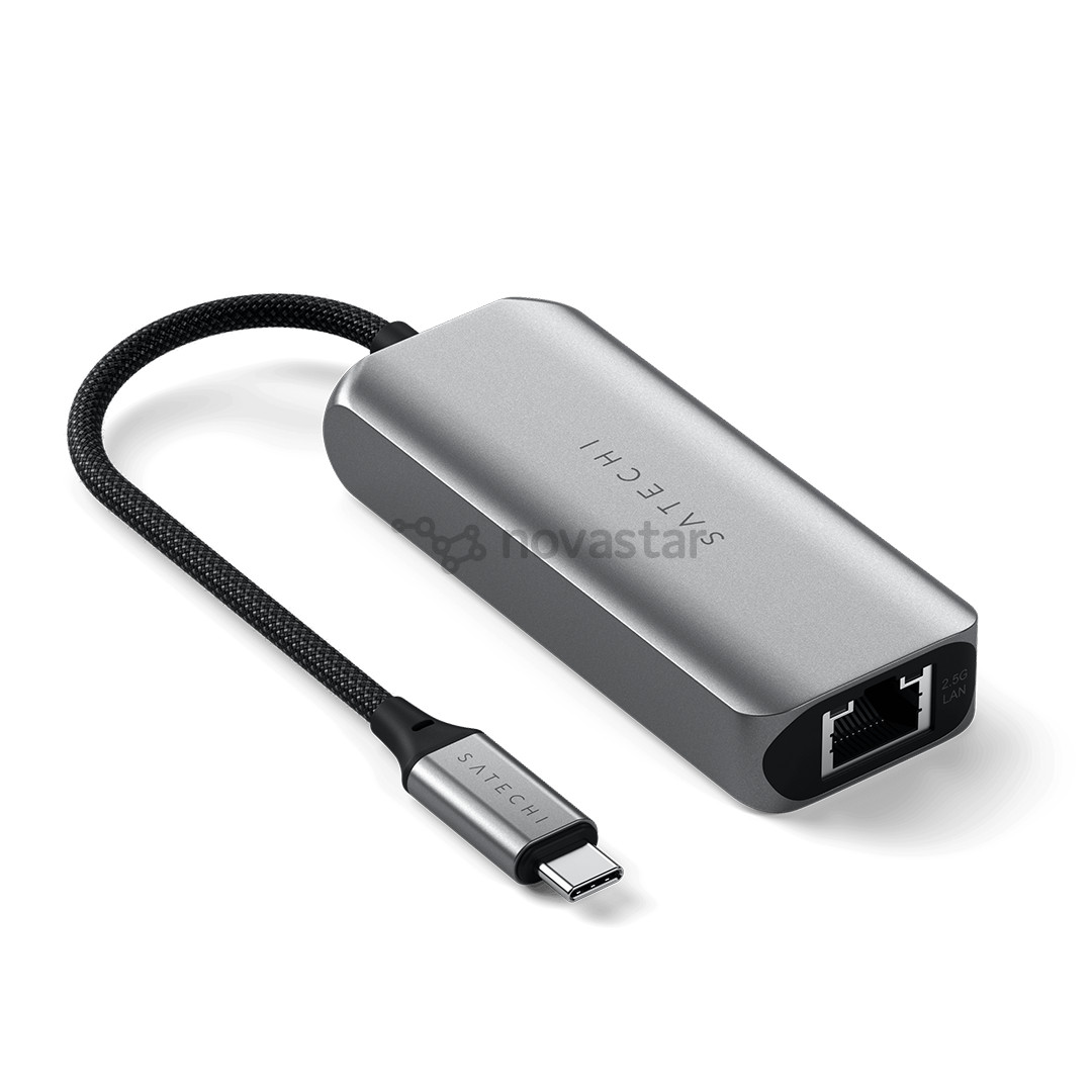 USB šakotuvas  Satechi 4-in-1 USB-C Hub, LAN, pilkas