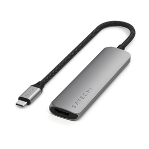 USB šakotuvas  Satechi 4-in-1 USB-C Slim Multiport Adapter 4K, pilkas ST-P4SM