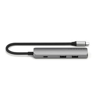 USB šakotuvas  Satechi 4-in-1 USB-C Slim Multiport Adapter 4K, pilkas