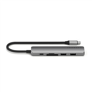 USB šakotuvas  Satechi 6-in-1 USB-C Slim Multiport Adapter, pilkas