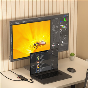 USB šakotuvas  Satechi 7-in-1 USB-C Slim Multiport Adapter with Ethernet, pilkas