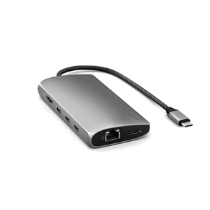 USB šakotuvas Satechi USB-C Multiport Adapter 8K With Ethernet V3, pilkas