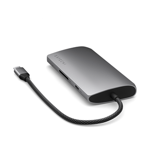 USB šakotuvas Satechi USB-C Multiport Adapter 8K With Ethernet V3, pilkas