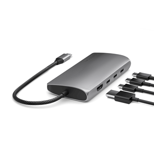 USB šakotuvas Satechi USB-C Multiport Adapter 8K With Ethernet V3, pilkas