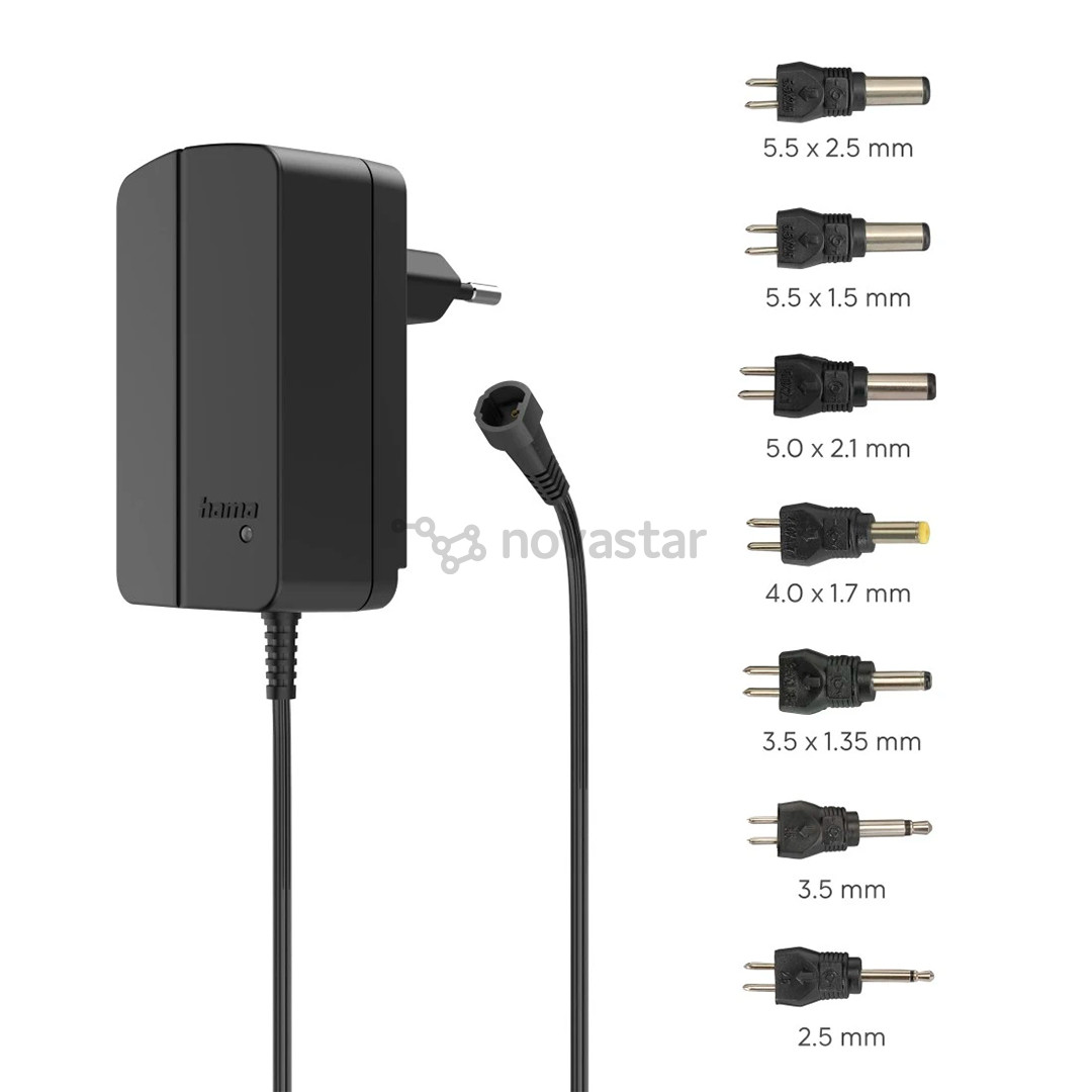 Maitinimo adapteris Hama Universal Switchable Power Supply Unit, 1.5 A, 24 W, juodas