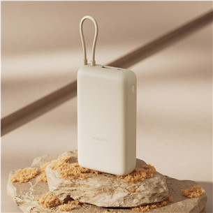 Xiaomi 33W Power Bank, 20000 mAh, integruotas laidas, smėlio spalvos - Išorinė baterija
