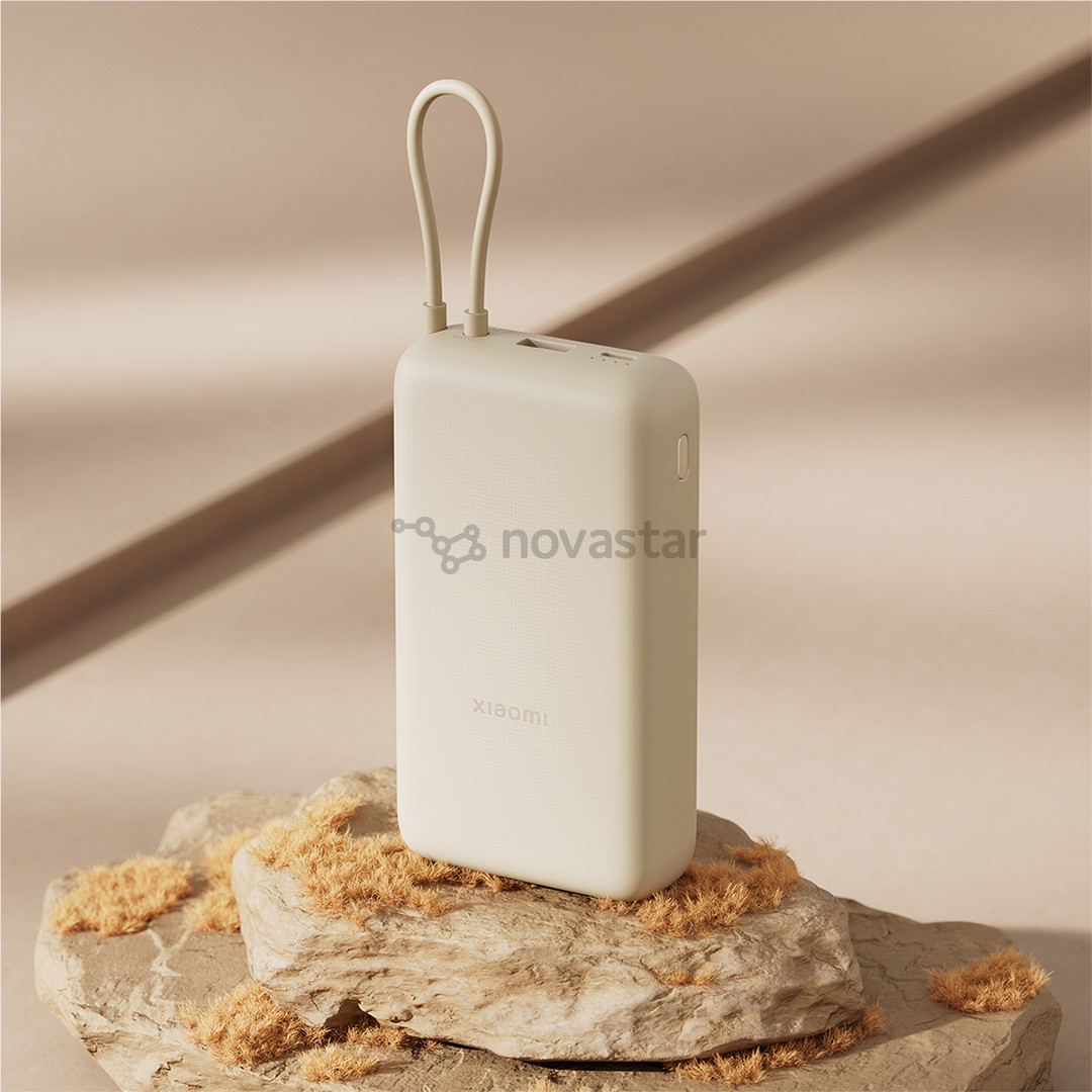 Xiaomi 33W Power Bank, 20000 mAh, integruotas laidas, smėlio spalvos - Išorinė baterija