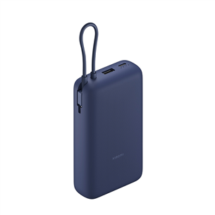 Išorinė baterija Xiaomi 33W Power Bank, 20000 mAh, integruotas laidas, mėlyna