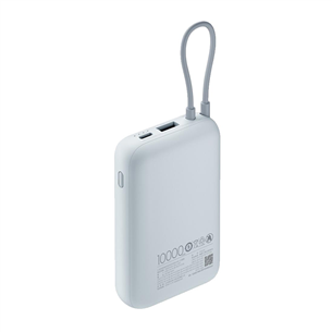 Išorinė baterija Xiaomi Power Bank, integruotas laidas, 10000 mAh, mėlyna